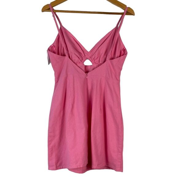 Bershka Barbiecore Cutout Mini Dress‎ Small NEW Cotton Sleeveless Y2K Babydoll - Picture 7 of 12